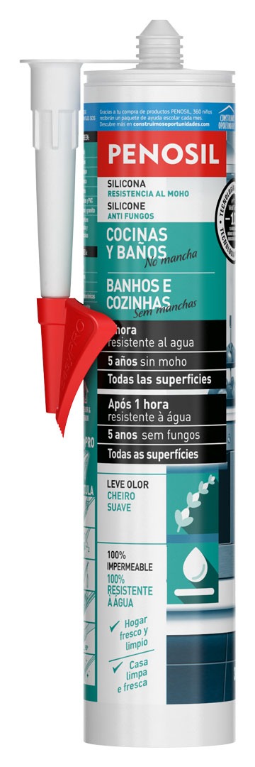 PENOSIL Cocinas y Baños No Mancha silicona para todas las superfi cies en tu cocina y baño