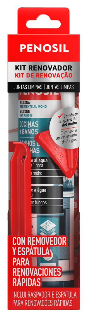 PENOSIL Kit Renovador Cocinas y Baños No Mancha sellante de silicona con removedor y espátula para todas las superficies de tu cocina y baño