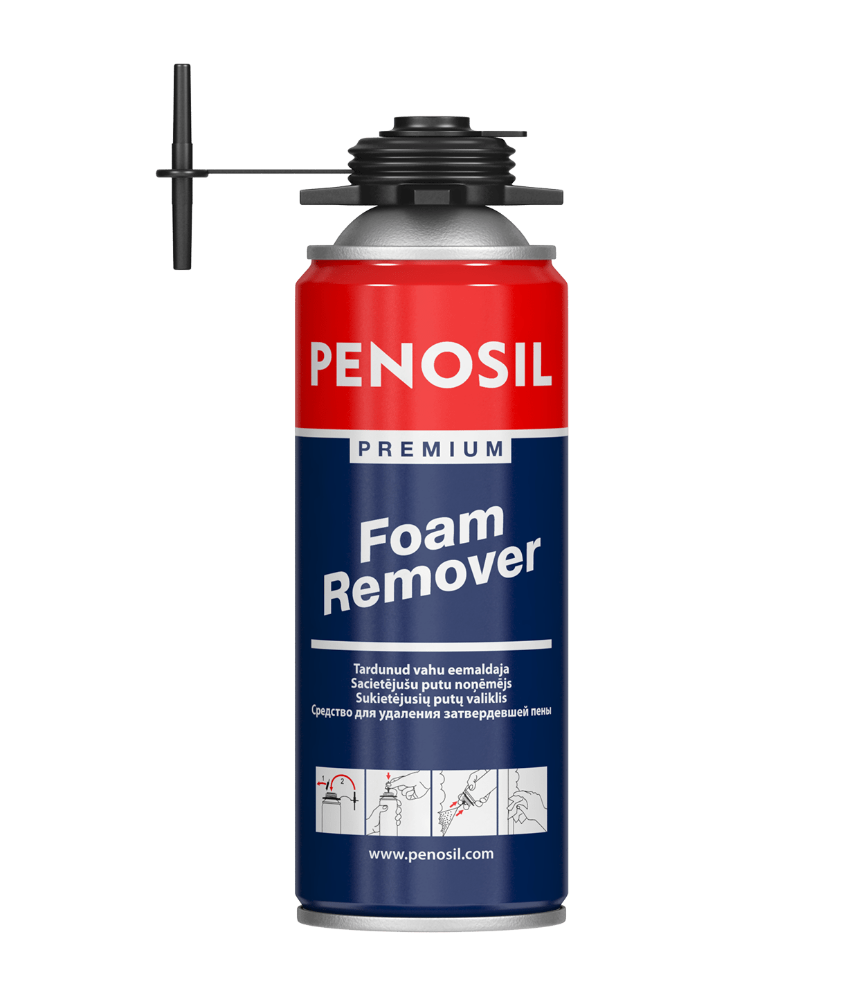 PENOSIL Premium Foam Remover for dissolving cured construction foam.