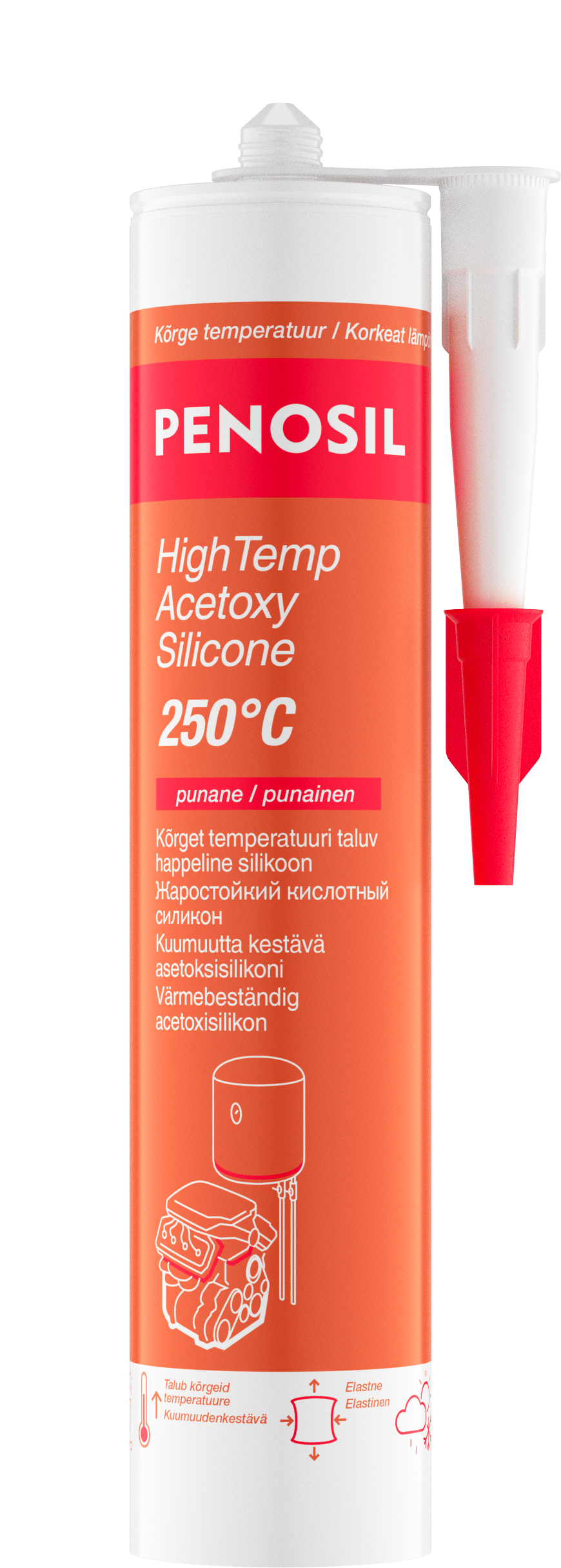 PENOSIL HighTemp Acetoxy Silicone 250°C kuumuskindel happeline silikoon