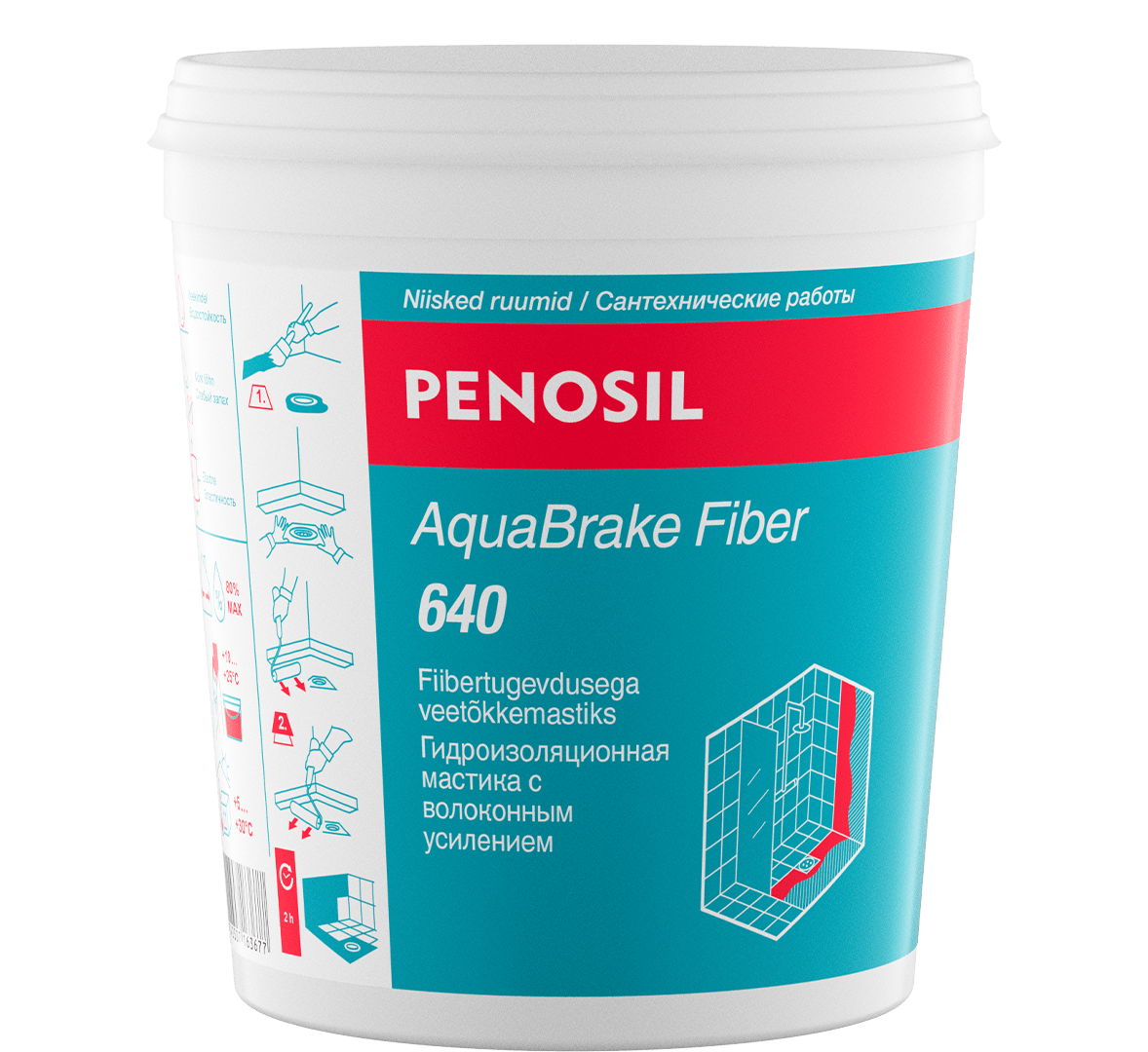 PENOSIL AquaBrake Fiber 640 kiudtugevdusega kasutusvalmis hüdroisolatsioonimastiks