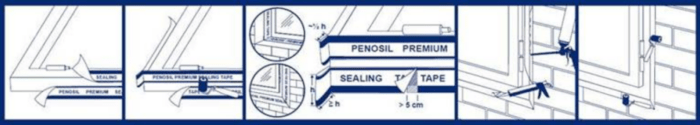 Penosil langų sandarinimo juostų montavimas