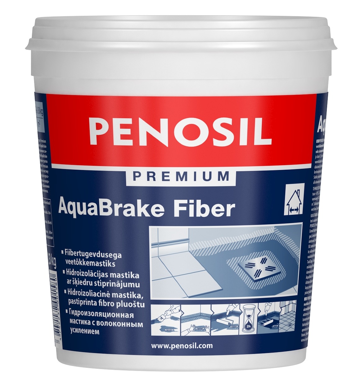 Penosil Premium AquaBrake Fiber hidroizoliacinė mastika pastiprinta fibro pluoštu