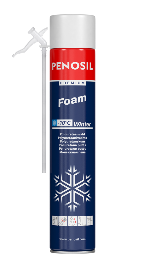 PENOSIL Premium Foam Winter with straw applicator for insulation works in winter.