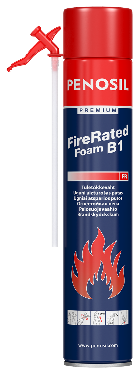 PENOSIL Premium Fire Rated straw foam for fire protected insulation works.